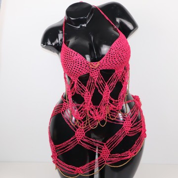 Ensemble de lingerie, Lingerie tricotée main, artisanale, faits main, Lingerie en tricot