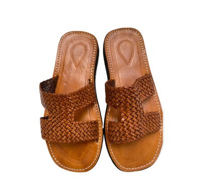 Very high quality men's fashion brown real leather sandal