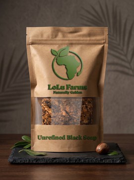 100% Natural African Black Soap (Net Weight 500 Grams)