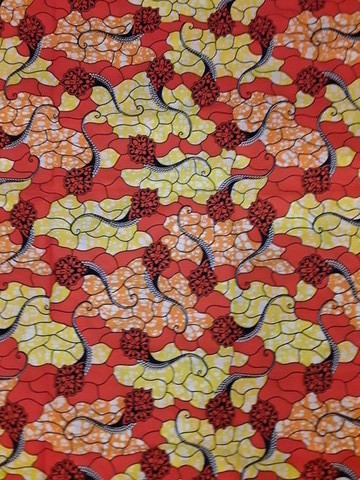 COUPON FABRIC WAX AFRICAN MOTIF: PIPE