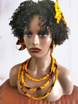 ENSEMBLE COLLIERS, BOUCLE D'OREILLE ET BARETTE DE TETE