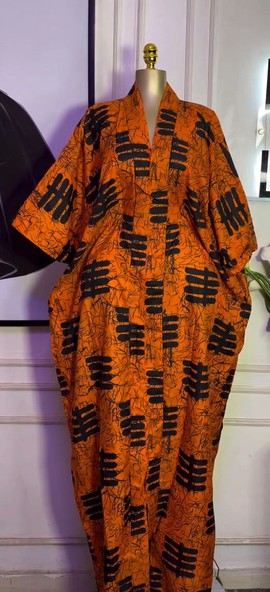 African Ankara style, Elegant Adire Kaftan Brocade damask boubou gown