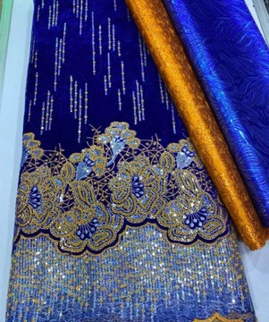 Dernier tissu en dentelle de velours, 5 yards