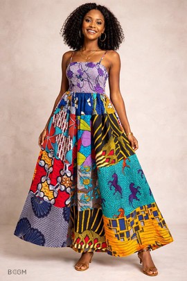 Robe longue  en patchwork