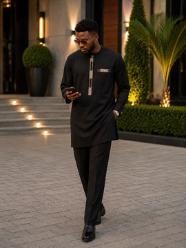 Men’s Black Senator Suit | Luxury African Native Wear