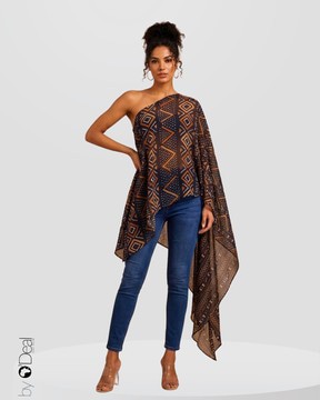Asymmetric tunic - chiffon beach square