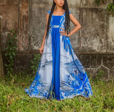 Robe maxi/ robe de fête,soirée,fiançailles,mariage/collection LAMBAOINE/ Madagascar