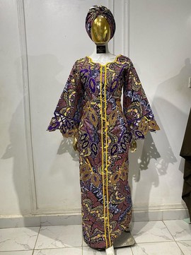African Embroidered Kaftan/ Vlisco Super wax/ African Boubou/ Ankara Bubu