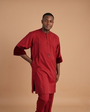The Crimson Executive Velvet-Trim Senator Suit