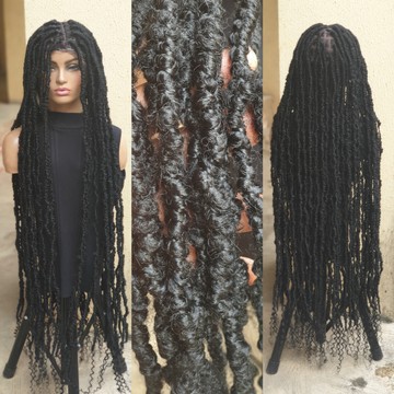 45inches locs on full lace distressed  locs wig