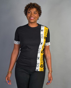 T-shirt coton et wax unisexe « Assinie »