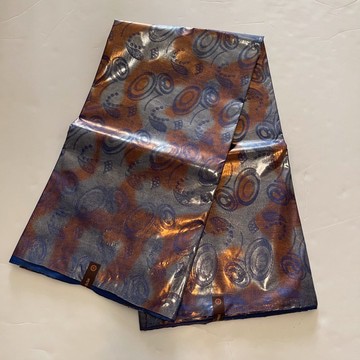 Metallic Tie-dye Reflective Thin Bazin Lightweight Cotton Wax Fabric - By the Yard