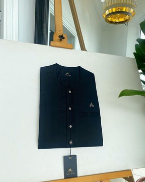 A Black Stripe, clear view transparent Swarovski buttons kaftan