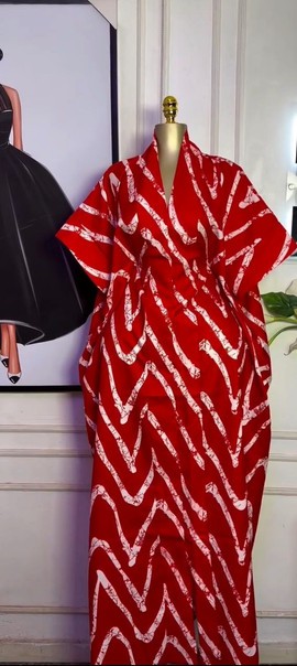 Robe Bubu de luxe Adrie rouge, robe Bubu Ankara, robe décontractée/de cérémonie grande taille