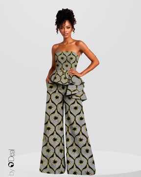 Magnifique Ensemble pantalon large et son top bustier