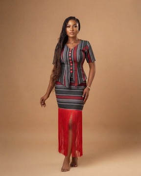 Ensemble asymétrique deux pièces à motifs