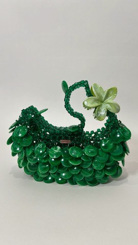 Ego Handmade Shoulder Beaded Bag for Outing Made with Shell Design Unique Fashion Accessory