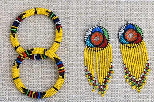 African Beaded jewelry, Beaded earrings and bracelets, Elegant earrings, Boho earrings