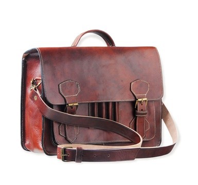 100% handmade genuine leather business briefcase.