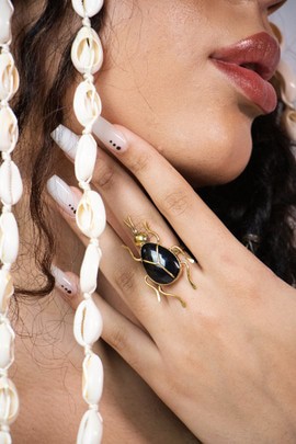 Bague « Scarabée » noire