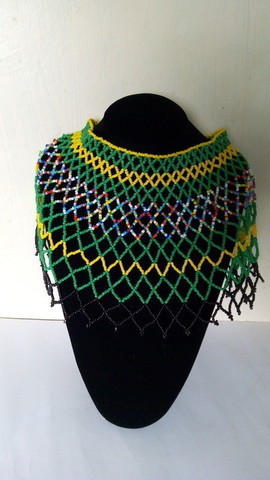 Collier châle de perles africaines, collier Zulu perlé Cape, cadeau de Noël pour elle, cadeau de demoiselle d'honneur