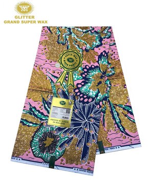 Grand super wax pailleté Vlisco/Cire Ankara/Imprimé Ankara/Coton Vlisco
