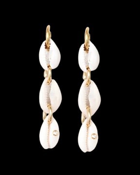 Triplet cowrie earrings