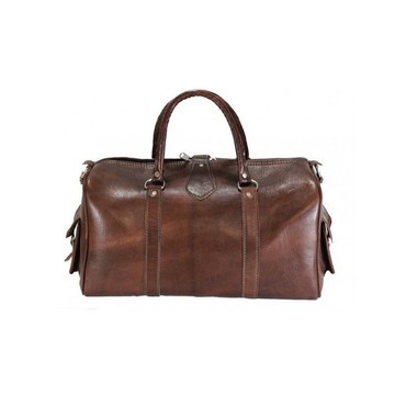 Handmade genuine leather travel bag with shoe compartment - Large weekend bag