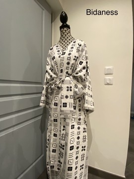 Afro wax kimono printed Bogolan