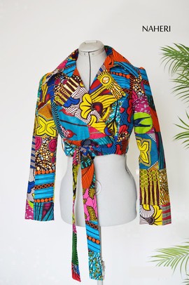 African print patchwork perfecto jacket