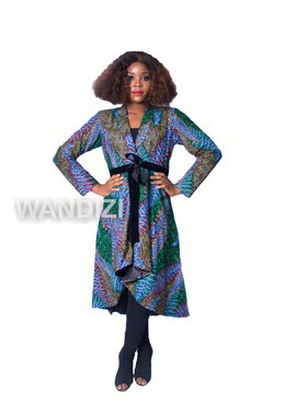 African Print Long Jacket, African Wax Long Coat, Ankara  Jacket