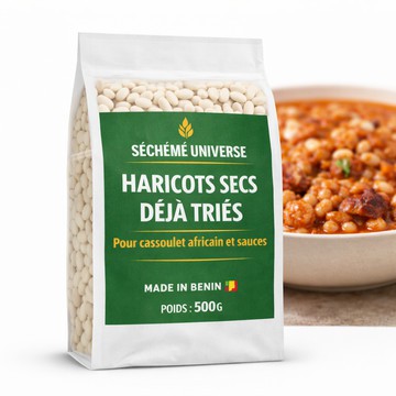 Pre-sorted White Beans 500g — Made in Benin | For African cassoulet and sauces
