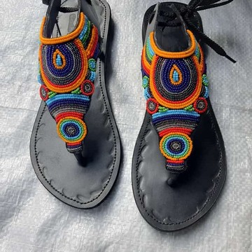 African Women maasai gladiator sandals/feb2021/newstock/leather/flat sandals