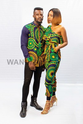 Ankara &amp; Chemise mélangée en coton bleu et multicolore à imprimé africain, vêtements pour hommes, chemise Ankara