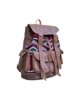 100% handmade high quality genuine leather backpack.
