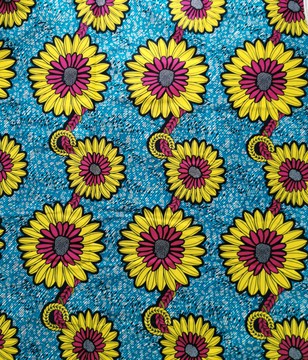 COUPON FABRIC WAX AFRICAN WEDDING FLOWER PATTERN