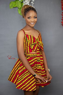 Ankara women two piece, african wax print dress set, african women Crop top and skirt.