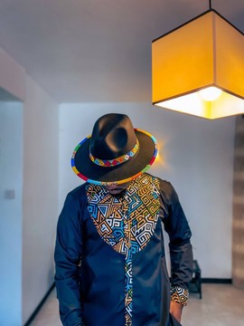 BUY 1 GET 1 FREE |Men's Tunics Traditional African Ankara White Long Sleeve Shirts
