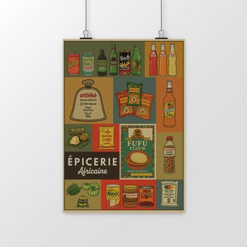 Affiche Murale-épicerie Africaine