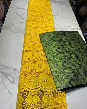 Yellow Lace fabric 5 yards