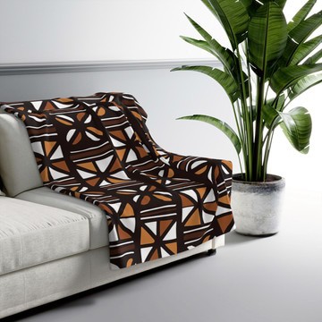 Mudcloth Blankets African Throw Fleece Bogolan Print (MORE SIZES AVAILABLE)
