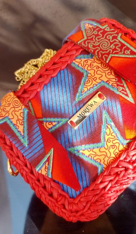 Sac de sortie et chic en laine métallique et wax