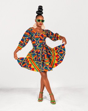 Nicole Ankara Mini Dress