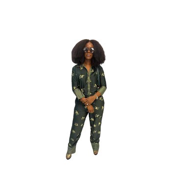 Green Long Sleeve Vintage Shirt with Matching Pants
