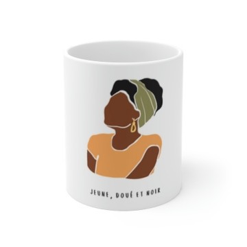 Young Gifted and Black Women Mug | Inspirational Afro Ceramic Coffee Cup | Black Woman