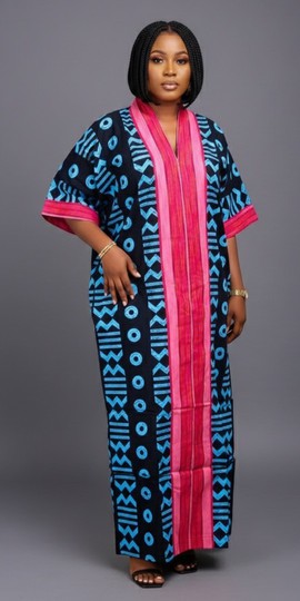 Stylish Printed Maxi Dress - Vibrant Batik Design