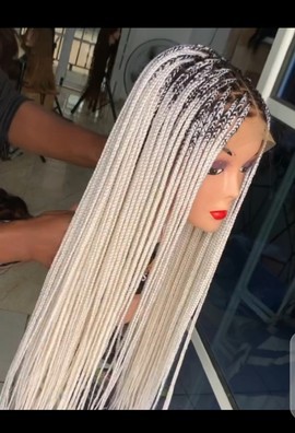 Blonde with dark root Knotless braided wig