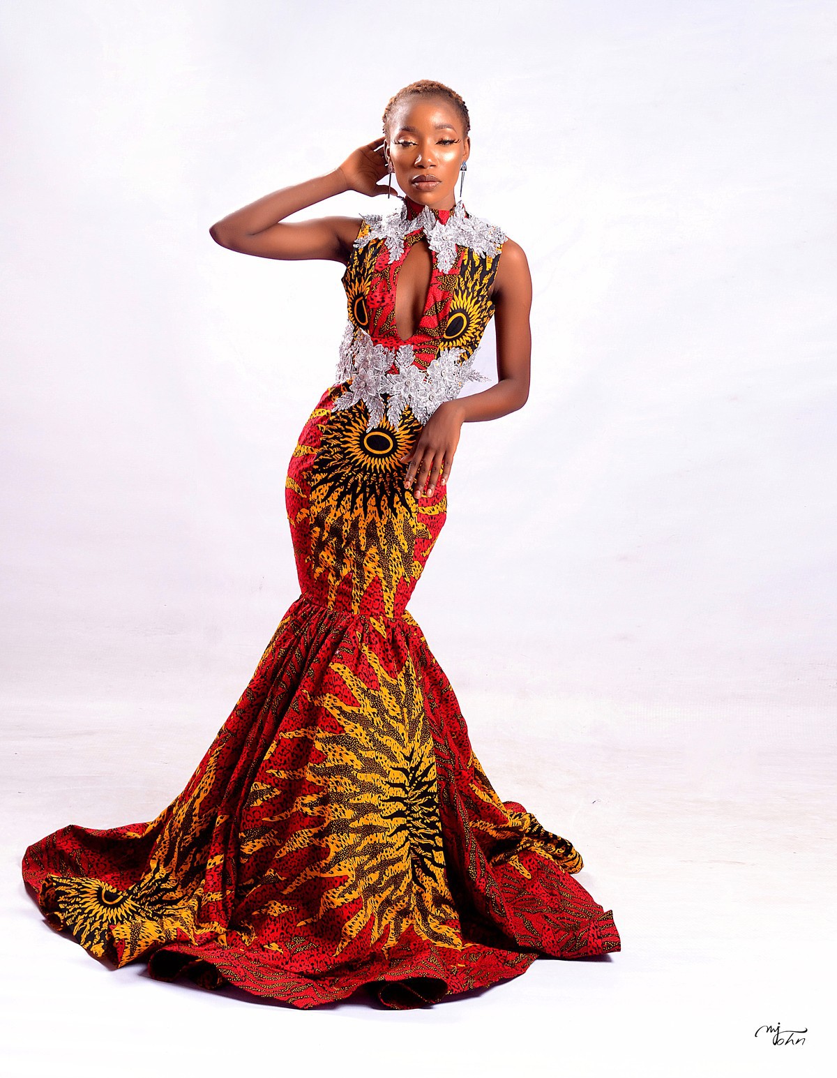 Robe Africaine Femme Ankara Sur Jean - Taille Unique (voir Mesures) - Neuf Sans étiquette