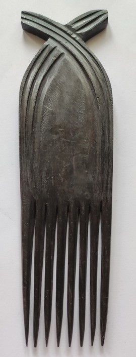 Carved wooden afro comb - hair accessory