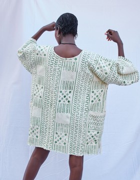 White Ferrari Bogolan Cloak (Pre-Order)